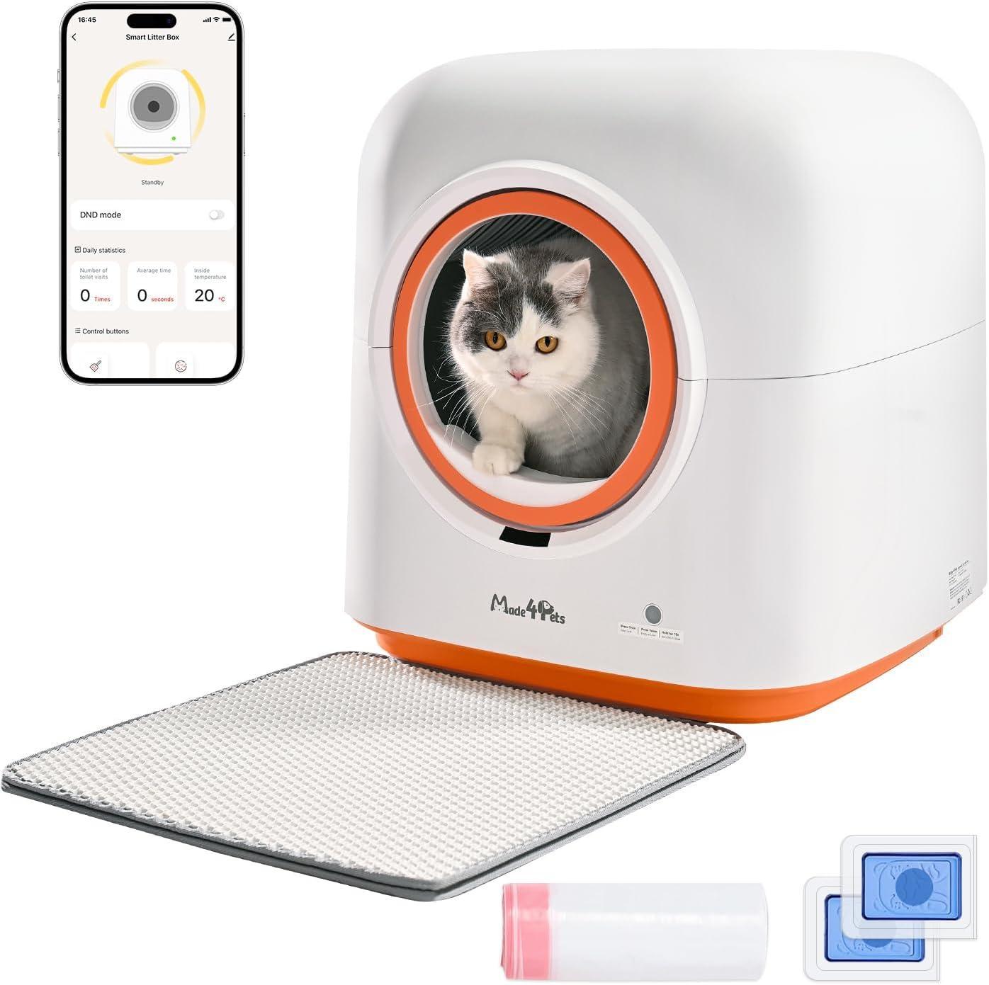 Zoomed 60L Automatic Cat Litter Box, Smart App Control, Deodorizing, Infrared Sensor, Suitable For Multiple Cats